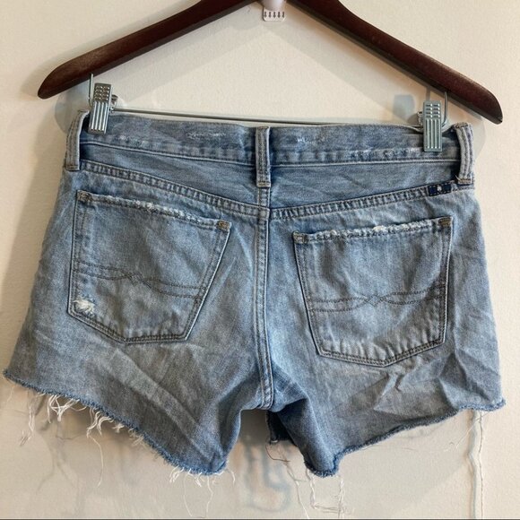 LUCKY BRAND Sz 00/24 The Cut Off Embroidered Hem Mid-Rise Denim Jean Shorts - Picture 6 of 12